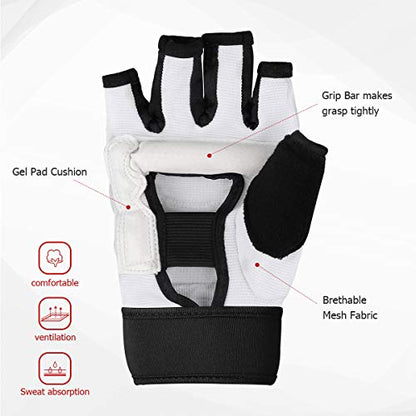 Punch Bag Training Gloves, LangRay MMA Grappling Gloves for Sparring Martial Arts Boxing Training for Adults and Kids - size: Large, style: Taekwondo White