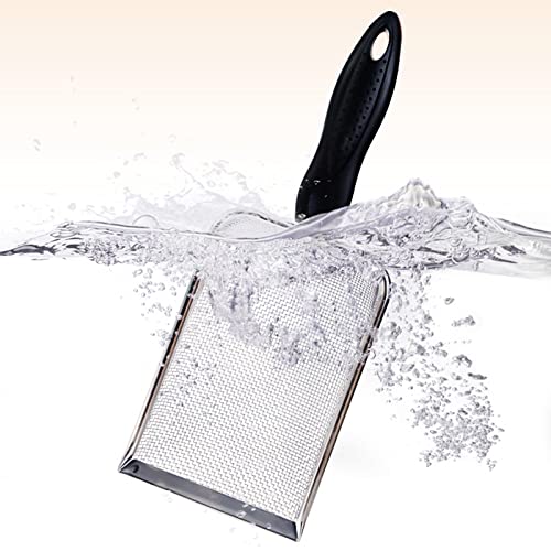 Sand Scooper Stainless Steel Fine Mesh Metal Shovel Terrarium Substrate Litter Corner Scoops Scooper for Bedding Bearded Dragon Scoops - size: 2mm hole