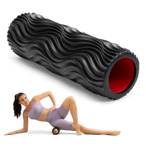 SUBCULTUREPICK Foam Roller High-Density Rollers, Deep Tissue Muscle Massage | Fitness Roller for Stretching, Relieves Muscles, Improves Mobility, Pilates, Yoga, Ideal for Athletes, Beginners & Recovery - color: Black