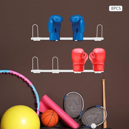 8PCS Wall-Mounted Boxing Glove Storage Rack, Glove Storage Display Cabinet, Hanging Boxing Glove Drying Rack (Whi) - color: White