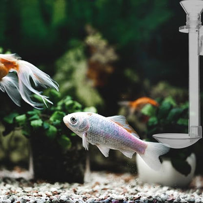 Abaodam 1Set Fish Tank Acrylic Shrimp Feeder Gadget with Cleaning Brush Transparent Design for Easy Viewing Suitable for Aquarium Convenient Installation