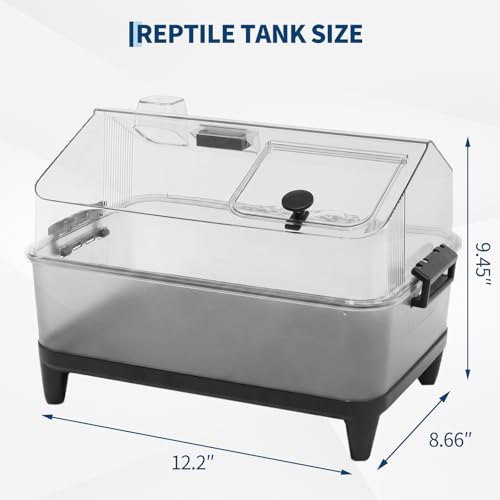 Garvee Reptile Tank Starter Kit, Reptile Terrarium with Lid, Heating Pad, Hygrometer, Bowl,Hide, Sand, Acrylic Small Reptile Habitat for Reptiles, Tarantula, Lizards, Frogs, Geckos or Hermit Crabs