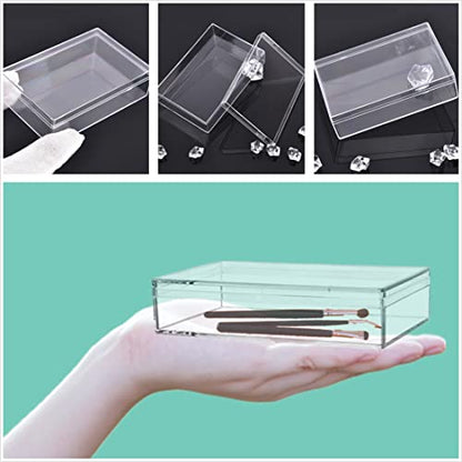 Clear Acrylic Candy Box with Lids Plastic Square Cube Acrylic Storage Box for Wedding Party - size: 4.3 x 2.8 x 1 Inch
