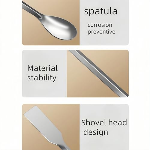 10PCS Stainless Steel Lab Spoon Spatula - 2 in 1 Mixing and Sampling Tool,2 in 1 Sampling Scoop Silver Bartending Utensils,7.7 Inch Gathering Tools for Bars Schools Homes Laboratories