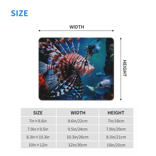 Mouse Pad Square Cute Mouse Pads for Wireless Fish in Fish Tank Mouse Mat with Non-Slip Rubber Base Washable Computer Mousepads Small Mouse pad for Home Office Gaming Working Desk Decor 8.3 x 10.3 in