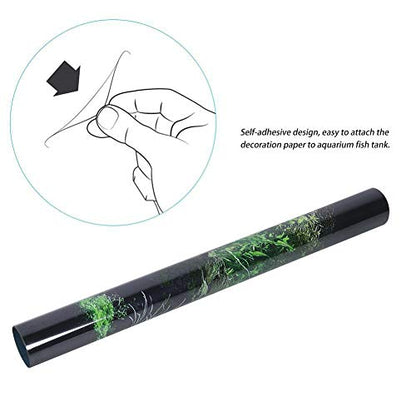 Aquarium Background Aquarium Decoration Sticker, 3D Effect Underwater Seaworld Backdrop Decorations Poster, DIY Aquarium Fish Tank Seafloor Water Grass Background Painting PVC Sticker(91*50cm) - size: 91*50cm