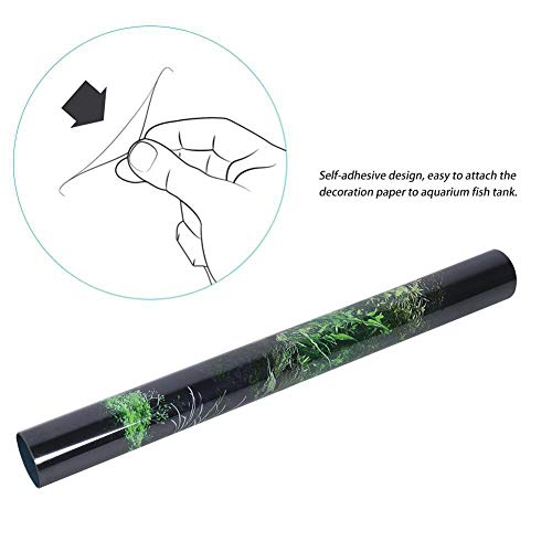 3D Effect Seafloor Water Grass Poster Self-Adhesive PVC Aquarium Fish Backdrop Mural Decorative Reptile Terrarium Wallpaper Living Room Sofa TV Background Photo Wallpaper(122 *