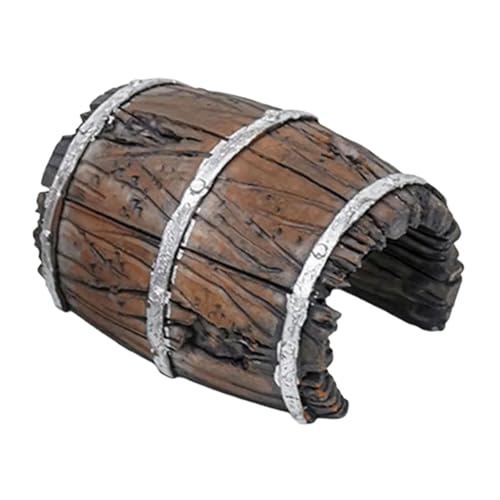 Realistic Resins Fishes Tanks Decoration Miniature Barrels Ornaments Reptiles Hide Cave for Fishes and Reptiles
