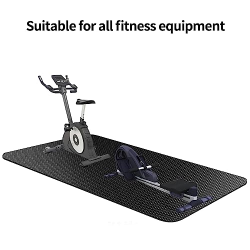 Treadmill Mat,Bike Mat Compatible with Peloton Bike Elliptical Treadmill,Folding Pad Exercise Equipment Under Exercise Trainer Pad for Stationary Indoor Spin - size: 74.8"L x 32"W x 0.2"Th