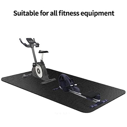 Treadmill Mat,Bike Mat Compatible with Peloton Bike Elliptical Treadmill,Folding Pad Exercise Equipment Under Exercise Trainer Pad for Stationary Indoor Spin - size: 74.8"L x 32"W x 0.2"Th
