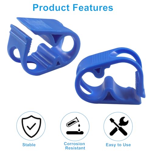 Pack of 5 Plastic 1/4" - 1/2" Tubing Hose Clamps, Adjustable Tube Clamp Flow Control Laboratory Pinch Valve, Shut Off Hose Clips for Laboratory (Blue)