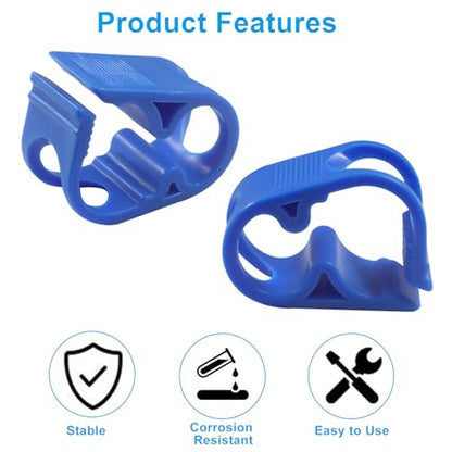 Pack of 5 Plastic 1/4" - 1/2" Tubing Hose Clamps, Adjustable Tube Clamp Flow Control Laboratory Pinch Valve, Shut Off Hose Clips for Laboratory (Blue)