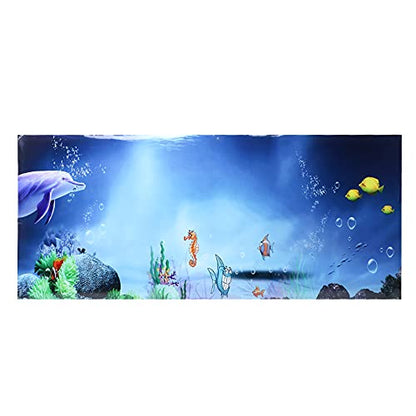 GLOGLOW Aquarium Poster, Aquarium Poster Decorative Fish Terrarium Background Poster Thicken PVC Adhesive Static Cling Wallpaper Sticker(61×30cm) Backgrounds