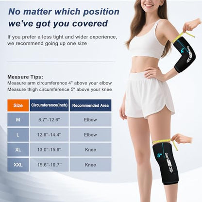 ComfiTECH Elbow Ice Pack Wrap for Arm, Knee & Calf, Flexible Ice Sleeve, L | Multi-Use Gel Ice Sleeve for Tennis Elbows, Golfers Arm, Reusable Cold Compression for Elbow Joint & Muscle Relaxation - size: L-Standard