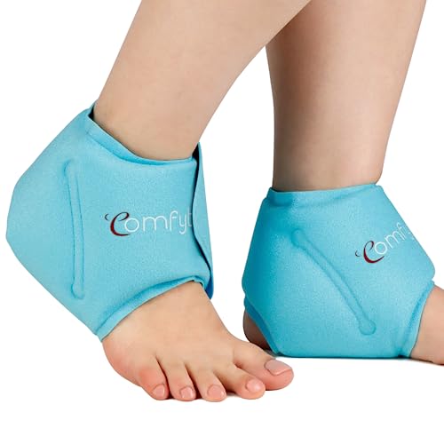Comfytemp Ankle Ice Pack Wrap for Plantar Fasciitis, Foot Pain Relief, 2pcs | FSA Eligible HSA, Gel Ice Packs for Injuries Reusable, Swollen Feet Ankles Relief, Hot Cold Compress for Achilles Tendonitis - color: Blue, size: Standard