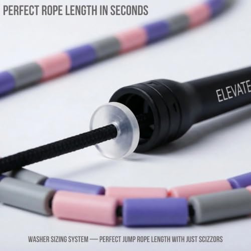 Elevate Rope Beaded Jump Rope, 1 in Beads, 10 ft Adjustable, Segmented - color: Sweet Harmony