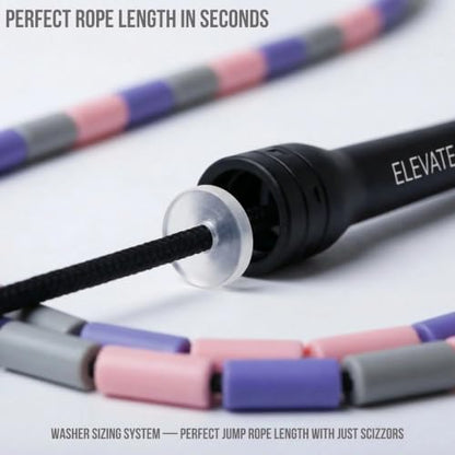 Elevate Rope Beaded Jump Rope, 1 in Beads, 10 ft Adjustable, Segmented - color: Sweet Harmony