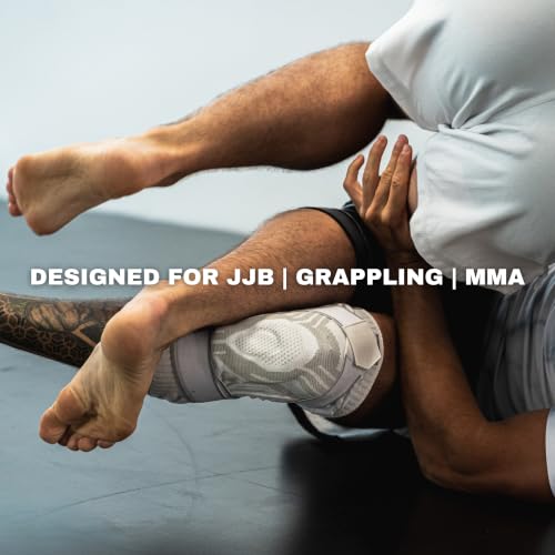 Tenace BJJ Knee Brace – Compression Knee Pad with Side Stabilizers & Gel Pad for Grappling, Jiu Jitsu, MMA, Wrestling, Judo & Muay Thai (1, White, X-Large) - color: White, size: X-Large