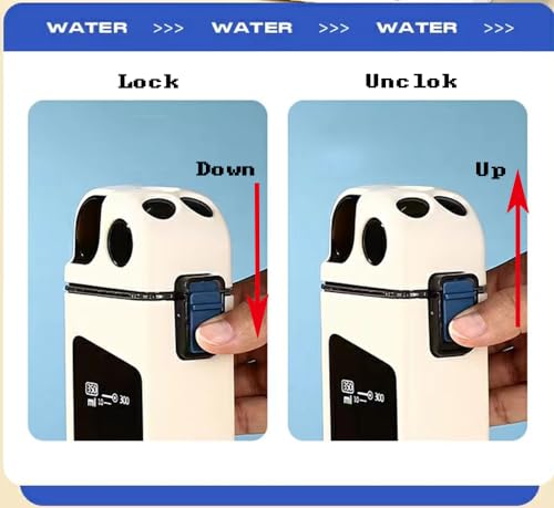 13 oz Rectangle Water Bottle With Portable Straw, Leakproof Non-Toxic BPA Free, Motivational Sports With Drink for Gym and Yoga &Travel Office Double Walled Locking Lid with Silicone Spout - color: White