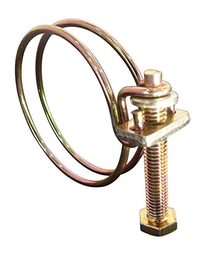 Double Wire Band Style 1 3/8” – 1 5/8” (37-42 mm) diameter x 1/2” wide, Adjustable Screw-Style, Hose Clamps, Hex/Phillips Head Screw, Includes 4 Clamps, by Tech Team