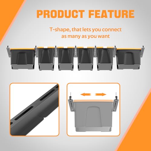 Overhead Garage Storage Rack, Heavy Duty Ceiling Storage Rack | 26 Inch Adjustable Ceiling Bin Storage System, 7 Sets for 6 Bins - style: For 6 Bins