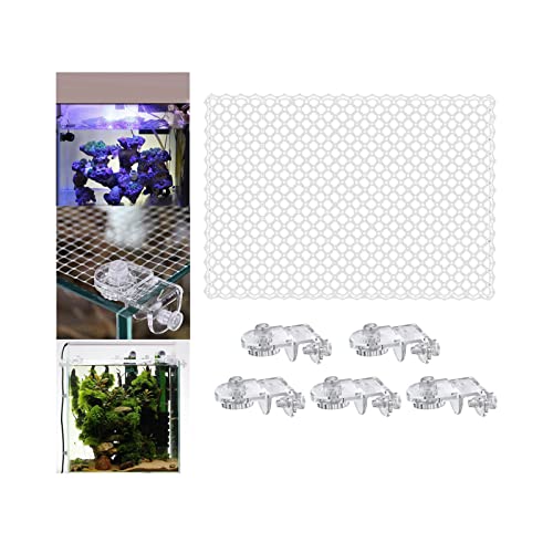 Aquarium Covers Mesh Screen Net Jump Guard Replacement Net Sturdy for Fish Tank Portable Easy to Install with Fixed Holder Clear Mesh Netting