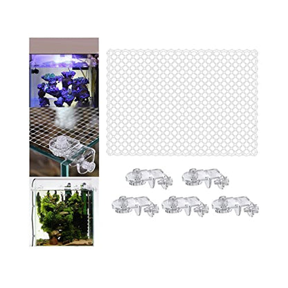 Aquarium Covers Mesh Screen Net Jump Guard Replacement Net Sturdy for Fish Tank Portable Easy to Install with Fixed Holder Clear Mesh Netting