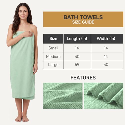REDKISS Ultra Soft 6 Piece Towel Set, Premium Towels for Bathroom, Highly Absorbent, Quick Dry, Lightweight Bath Towels Set Collection, Includes 2 Bath Towels, 2 Hand Towels, 2 Washcloths, Green - color: Light Green