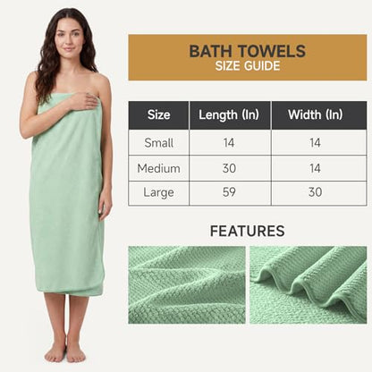 REDKISS Ultra Soft 6 Piece Towel Set, Premium Towels for Bathroom, Highly Absorbent, Quick Dry, Lightweight Bath Towels Set Collection, Includes 2 Bath Towels, 2 Hand Towels, 2 Washcloths, Green - color: Light Green