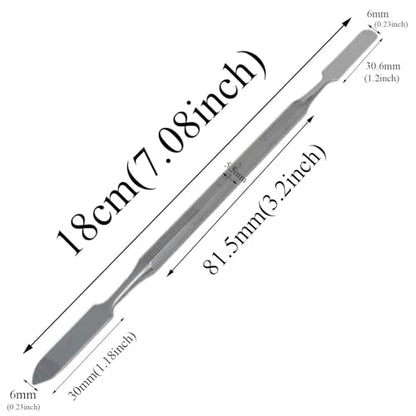 Silver Stainless Steel lab mini Double-Ended Spatula Double-Ended Spatula semi-Miniature Spatula Cone Arrow end18cm/7.08inch Flat end for Mixing Cement and Carving 2pcs