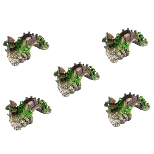 DOITOOL 5pcs Fish Tank Bridge Ornament Lifelike Fake Bridge Adorn for Aquarium Decoration Craft for Underwater Decor and Climbing Pet Box Non-Fading Design - color: Assorted Colorx5pcs, size: 18X9X7.5CMx5pcs