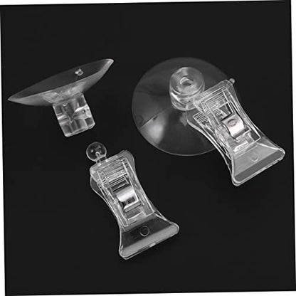 Yardwe Plastic Suction Cup Feeding Clips 10pcs Fish Tank Clip Aquarium Fodder Clamps Accessories