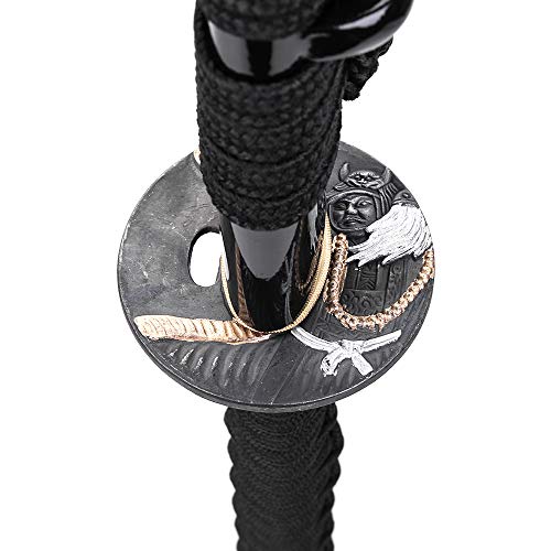 Katana Handmade Full Tang Sharp, Alloy Tsuba Japanese Samurai Sword High Carbon Steel 1060,T10 1095, 40-Inch - color: Sanlinwushen