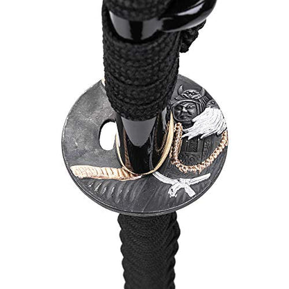 Katana Handmade Full Tang Sharp, Alloy Tsuba Japanese Samurai Sword High Carbon Steel 1060,T10 1095, 40-Inch - color: Sanlinwushen