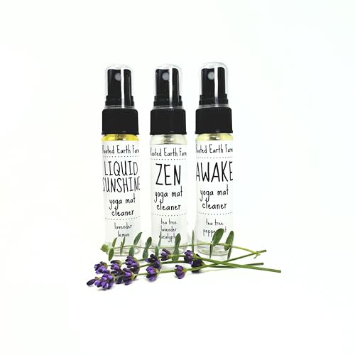 Yoga Mat Cleaner Spray Gift Set - 1 fl oz - Room and Body Mist - 3 Scents - Zen and Liquid Sunshine and Awake