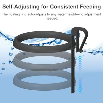 Clip On Fish Feeding Ring, Floating Aquarium Feeder, Non-Shedding Fish Food Holder for Betta Goldfish Guppy Turtle - color: Black