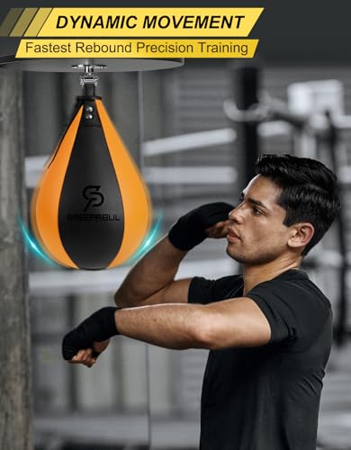 Speed Bag,Speed Bag for Boxing,PU Leather Reflex Training Pear Shaped Punching Bag,Fast Reaction Skills Development Perfect for Kids Teens Adults Boxing Coaches - color: Pro Orange(9.5" x 7.1")
