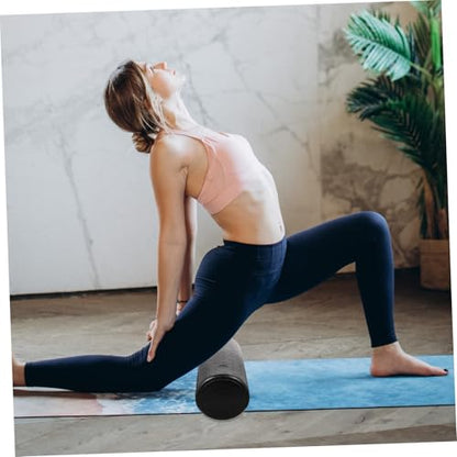 High Density Fitness Roller for Muscle Massage and Spinal Stabilization Solid Exercise Foam for Postural Balance and Massage Roller for Feet Back and Legs (15x45cm)