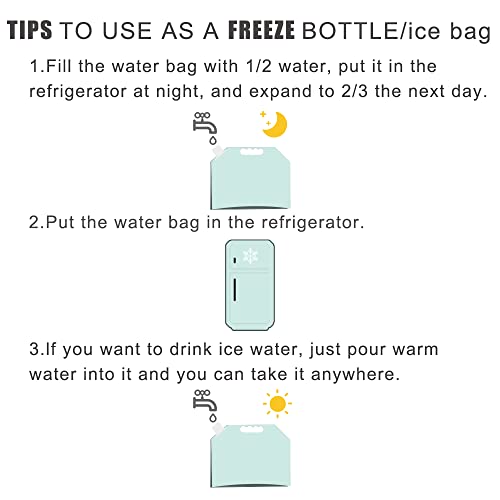Soddeph Collapsible Water Container Bag, BPA Free Food Grade Clear Plastic Storage Jug for Sport Camping Riding Mountaineer,Freezable, Food Grade (2-pack-1.3 Gal) - style: 2-pack-1.3 Gal