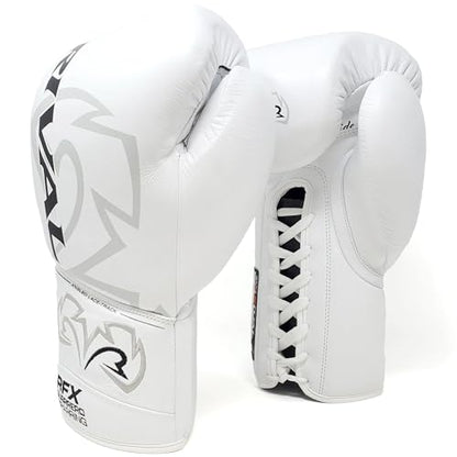 RIVAL Boxing RFX-Guerrero SF-H Lace-Up Sparring Gloves, Quilted Horsehair Padding, Laminated with a Low-Density Foam - color: White, size: 20 oz.