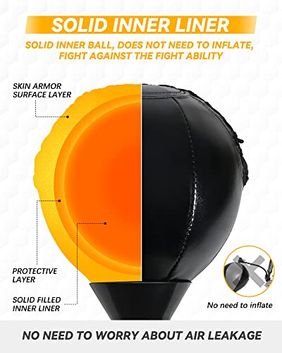 Solid and Thick Speed Ball Reflective Bag - No Pump Needed - Ideal for MMA and Boxing-Suitable for All innolife Boxing Equipment Replacement