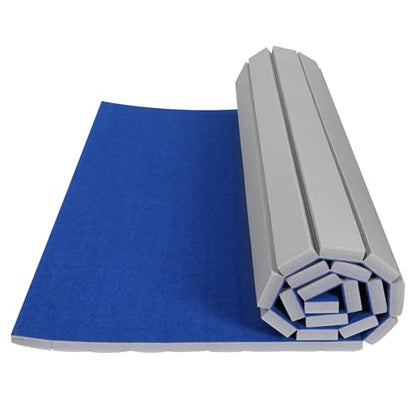 Indoor Gymnastics Track Exercise Mat 118.11x70.87x1.57inch Sturdy Folding Gymnastics Mat with Grippy Surface for Home Yoga Fitness Pilates Martial Art