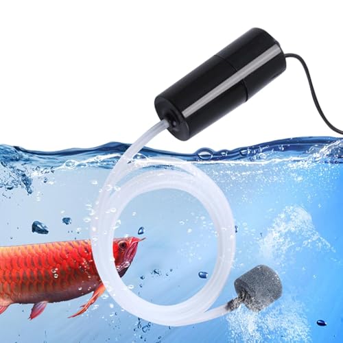 5V Water Pump | Mute Aquarium Pump with Uniform Air Bubble - 5V USB Water Small Oxygenator for Small Fish Farming Fish Tank - color: Black
