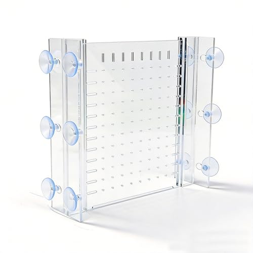 Fish Tank Divider for 5 Gallon & 5.5 Gallon Tanks, Clear Acrylic Aquarium Divider, Adjustable Fish Tank Separator with Dual Suction Cup System, Freshwater Aquarium Partition Panel