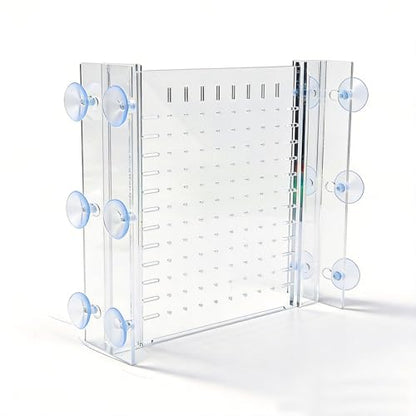 Fish Tank Divider for 5 Gallon & 5.5 Gallon Tanks, Clear Acrylic Aquarium Divider, Adjustable Fish Tank Separator with Dual Suction Cup System, Freshwater Aquarium Partition Panel
