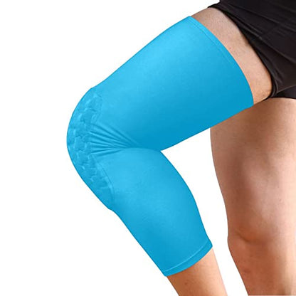 Deep Sky Blue Sports Knee Pads Youth Volleyball Basketball Knee Pads Long Leg Sleeves Braces Compression Wrestling Knee Pads for Boys Girls Football Dance Yoga - color: Deep Sky Blue