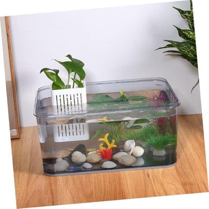UKCOCO 2pcs Live Plant Aquarium Supplies Planting Baskets Fish Tank Plant Pots Sturdy White Easy Drainage