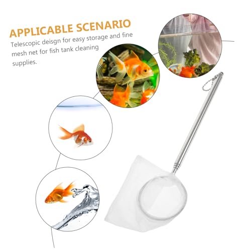 UPKOCH Mini Telescopic Aluminum Alloy Fishing Net Lightweight Compact Shrimp Scoop for Aquarium Use Delicate