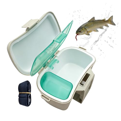 Waist Bait Container – Portable Live Bait Storage Box with Belt Clip, Divided Flip-Top Design for Worms & Shrimp, Ideal for Kayaking, Wading, and Fishing Trips