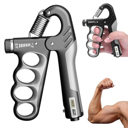 Hand Gripper Strengthener, Hand Squeezer Adjustable Resistance, Grip Strengthener Forearm Strengthener, Hand Exerciser for Muscle Building and Injury Recover, Forearm Strengthener - color: Gray